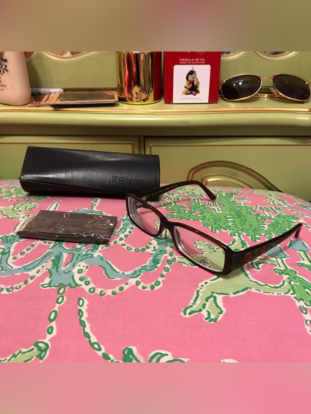 Fendi Eyeglasses F893 Rectangular Glitter Logos 51-14-130